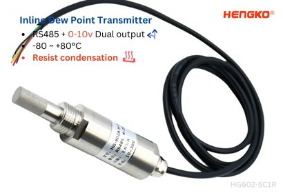 0-10v ir RS485 Inline rasos taško siųstuvas Atsparus kondensatui