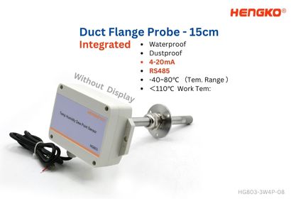 Duct Flange 4-20mA temperature and humidity transmitter HG803-3W4P-08