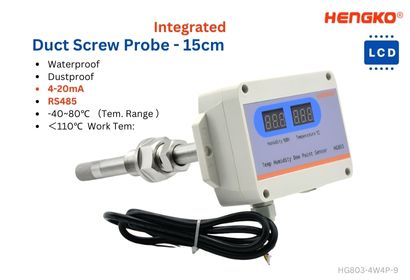 Duct temperature sensor and transmitter Duct Screw Probe HG803-4W4P-9