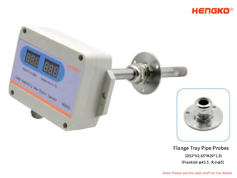 Integrated Flange Pipe Probe Temperature and Humidity Transmitter