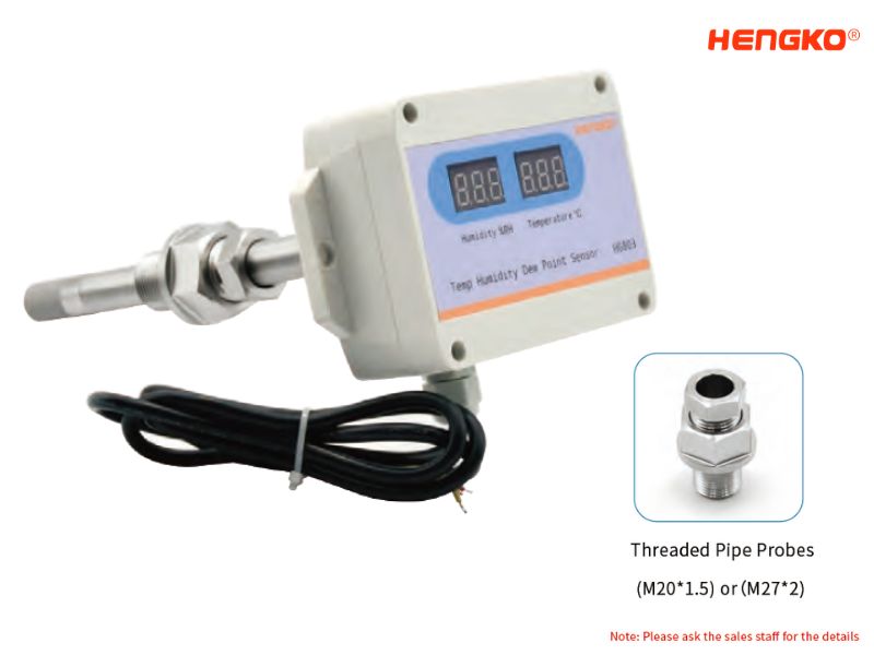 Integrated Threaded Pipe Probe Temperature and Humidity Transmitter