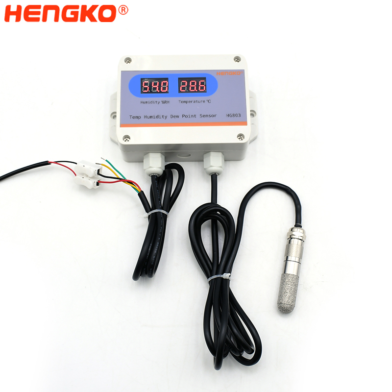 Stainless steel probe dew point temperature humidity transmitter with display HG803