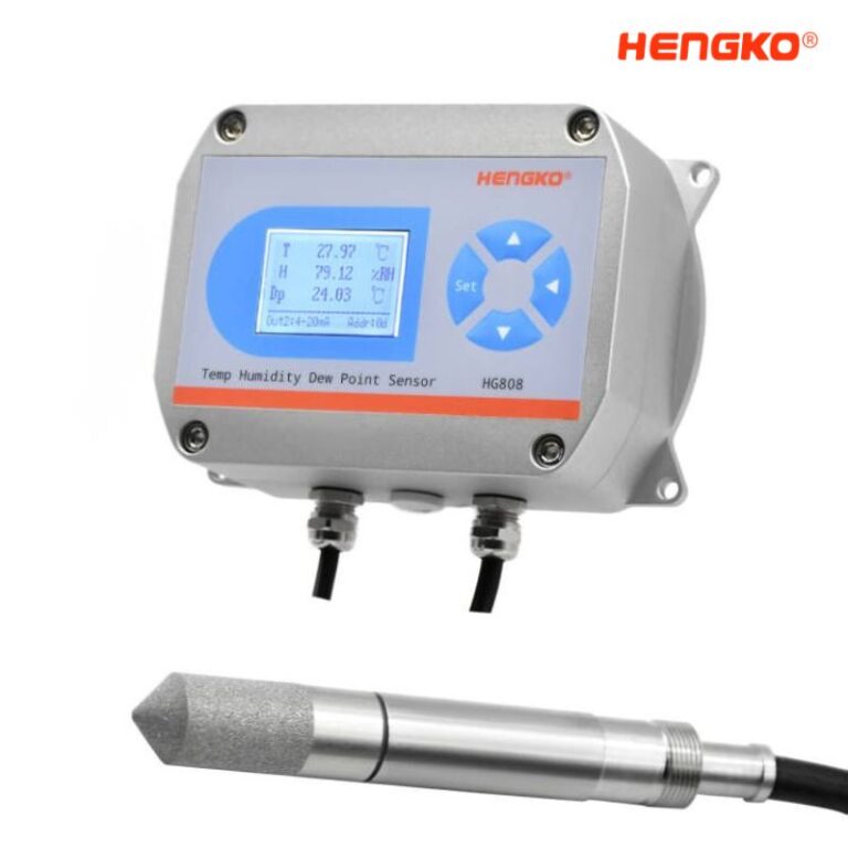 high temperature humidity transmitter with normal metal probe HG808 Display